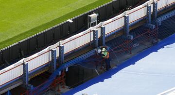 Así se encuentra el Santiago Bernabéu a dos días de su estreno. El club blanco jugará el 12 de septiembre frente al Celta de Vigo.