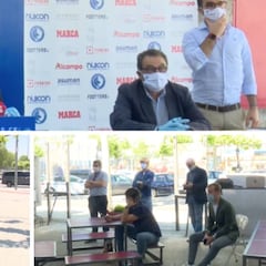 Mascarillas, distancia: así ha sido la presentación de Helguera, primera rueda de prensa tras el confinamiento