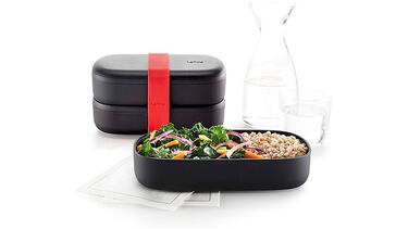 El mejor ‘tupper’ para el trabajo es de Lékué: con dos recipientes, cubiertos y válvula de aire