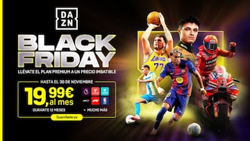 DAZN sorprende en este Black Friday y rebaja su Plan Premium (por tiempo limitado) hasta los 19,99 € al mes en su web.