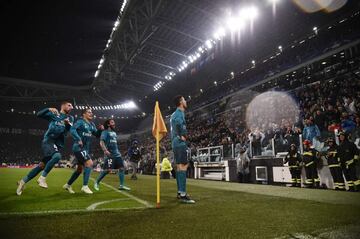 Cristiano Ronaldo celebrates after scoring.