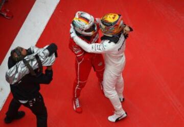 Lewis Hamilton y Sebastian Vettel.