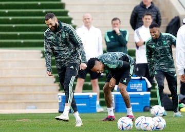 Benzema, Militao y Rodrygo.