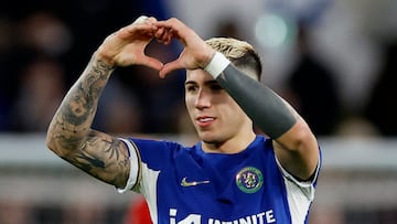 Soccer Football - FA Cup - Third Round - Chelsea v Preston North End - Stamford Bridge, London, Britain - January 6, 2024 Chelsea's Enzo Fernandez celebrates scoring their fourth goal Action Images via Reuters/Peter Cziborra