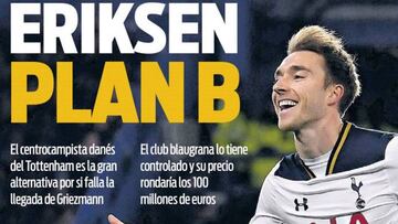 Eriksen y Griezmann, en las portadas de Barcelona