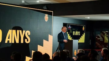 Andy Kohlberg, presidente del RCD Mallorca, en el discurso del décimo aniversario de la propiedad del club.