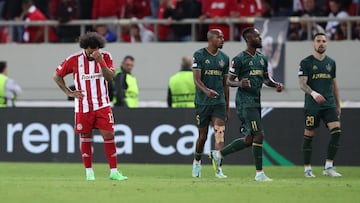 Marcelo durante un partido con Olympiacos.