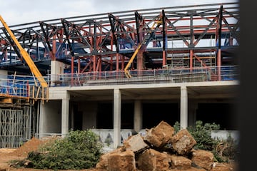 Vista general de las obras del nuevo estadio del FC Barcelona en Spotify Camp Nou.