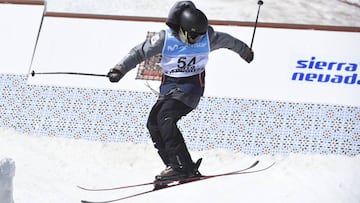 Javier Lliso durante el entrenamiento de Slopestyle.