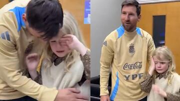 Pequeña se emociona hasta las lagrimas al conocer en persona a Messi