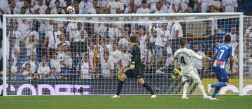 Gran ocasión de Borja Iglesias, mandó el balón al larguero de Thibaut Courtois.
