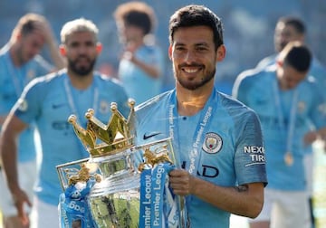 David Silva, con la ltima Premier ganada con el Manchester City.