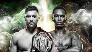 Cartel del UFC 305 con Dricus du Plessis e Israel Adesanya.