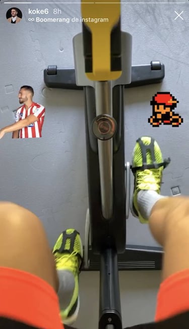 Giménez, Koke... el trabajo en casa de los jugadores del Atleti