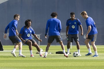 Barcelona players are regularly put through their paces during training sessions.