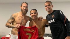 Cristiano sigue el entrenamiento de Portugal desde la terraza de su habitación