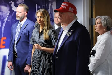 Once she had removed the trademark sunglasses, it was clear that the real Melania Trump was in attendance on Election Day.