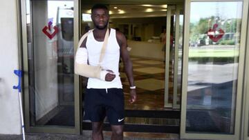 Amadou, al salir del hospital.