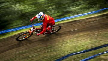 Martin Maes performs at the UCI MTB World Championships in Mont Sainte Anne, Canada on September 1, 2019. // Nathan Hughes/ Red Bull Content Pool // AP-21EQFRTFD1W11 // Usage for editorial use only //