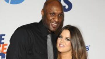 Lamar Odom, en 2012, junto a su por entonces mujer Khloe Kardashian.