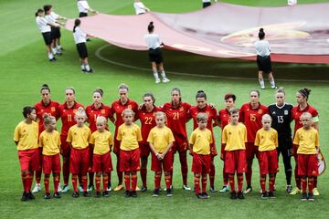 Alineación el combinado español antes del partido.