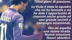 Juan Cuadrado se despide de la Fiore con emotivo mensaje