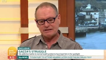 Paul Gascoigne emocionado al hablar del suicidio de su sobrino en el programa de televisión Good Morning Britain.