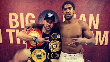 Ángel Fernández y Anthony Joshua.