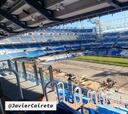El primer vistazo al nuevo césped que tendrá el Bernabéu