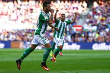 Rubén Castro celebra el gol que empata con el FC Barcelona (1-1).