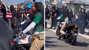 Anti-ICE rioter rams motorcycle into pack of LAPD officers in Los Angeles chaos