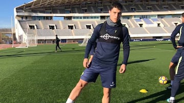 Fede Ricca durante un entrenamiento del M&aacute;laga.