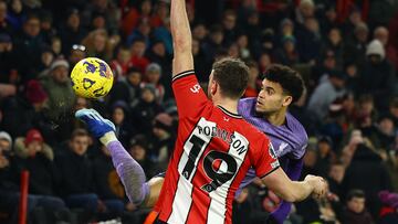 Luis Diaz en el partido contra el Sheffield United por Premier League.