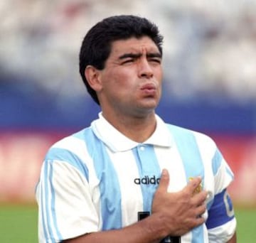 La Copa del Mundo de Estados Unidos 94' sería la última que jugaría Maradona en su carrera. Este fue el cuarto mundial de su carrera.