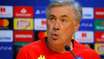 Soccer Football - Champions League - Napoli Press Conference - Centro Sportivo Castel Volturno, Naples, Italy - October 2, 2018  Napoli coach Carlo Ancelotti during the press conference   REUTERS/Ciro De Luca