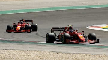 Carlos Sainz y Charles Leclerc (Ferrari SF21). Portimao, Portugal. F1 2021. 