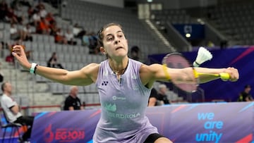 Carolina Marín, durante la semifinal en Cracovia.