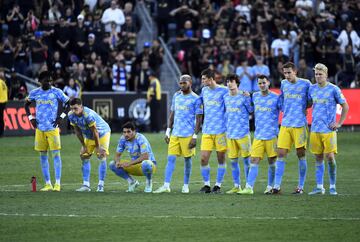 Philadelphia Union players look on in the penalty shootout against Los Angeles FC 