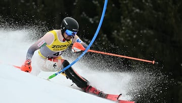Juan del Campo en pleno descenso en los Mundiales de esquí alpino.