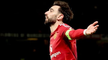 Bruno Fernandes scored a hat-trick as United pulled away in the closing stages after La Real were reduced to 10 men.