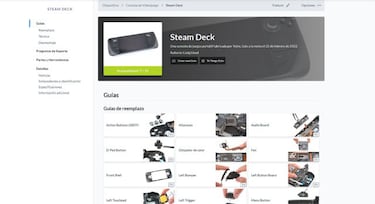 Valve habilita guías de reparación y piezas de recambio de Steam Deck a través de iFixit
