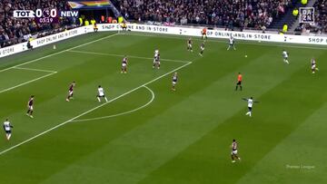 La ‘banana’ al primer toque de Pedro Porro que todo delantero querría rematar: para ver una y otra vez