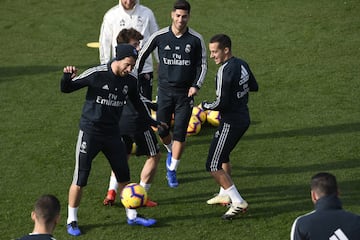 Entrenamiento del Real Madrid antes de viajar a Huesca