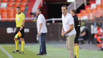 Voro, durante un partido con el Valencia.