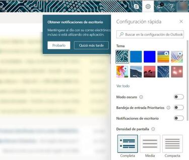Cómo cambiar el tema de fondo de Outlook web