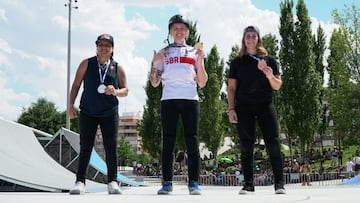 Liz Villegas, Charlotte Worthington y Nikita Ducarroz en el podio del Madrid Urban Sports 2022.