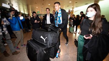 27/12/22 VIAJE Llegada de Cesar Montes  jugador internacional Mexicano fichado por el RCD Espanyol
NUEVO JUGADOR 

 
