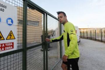 Entrenamiento del Granada. Dani Benitez conoci¨® la noticia de su positivo en el control anti-doping posterior al partido de liga Granada-Betis.