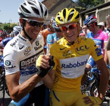 Tour 2007. 
Contador con Michael Rasmussen.   