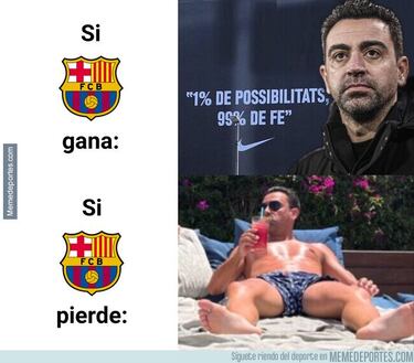 La derrota del Barcelona, protagonista de los memes de la jornada